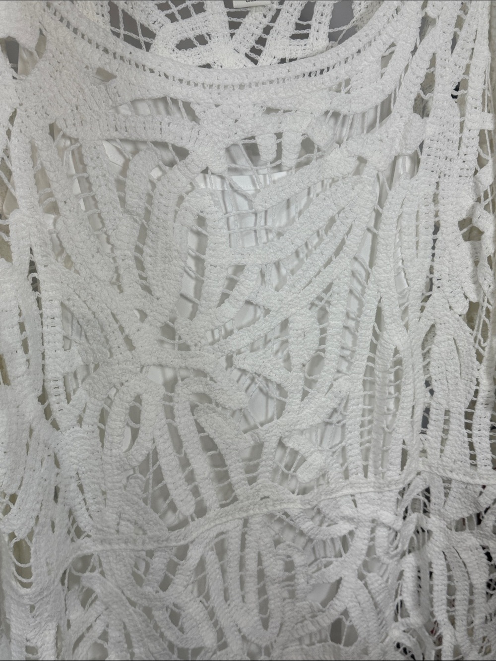Skye's the Limit White Crochet Tunic Top w/ Cami - Size XL - Picture 9 of 10